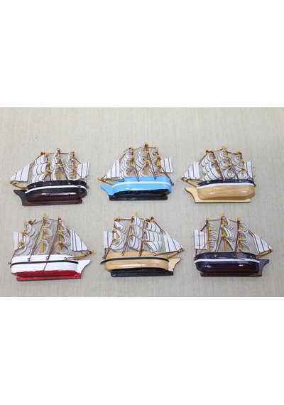 Ahşap Gemi Magnet Alk3455 Çok Renkli