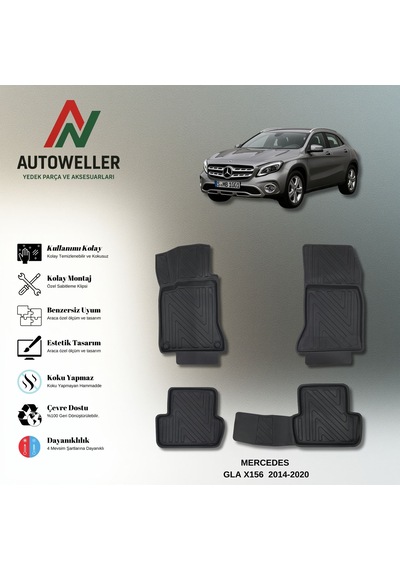 Mercedes-benz Gla 2014-2020 Uyumlu Havuzlu Oto Paspas
