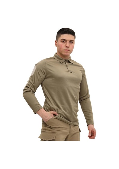 Terrien Delux Serisi Rahat Kesim Klasik Tarz Kollu Giyim Single Sword Polo Yaka Uzun Kol Taktik T-shirt Çok Renkli