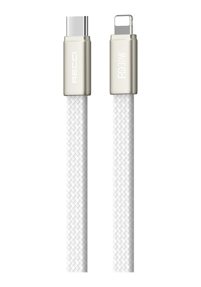 Recci Rs55cl Type-c To Lightning Pd Hızlı Şarj Özellikli Data Ve Şarj Kablosu 30w 1m Beyaz