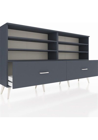 Arges Konsol 6 Raflı 2 Çekmeceli 176x30x99 Antrasit-antrasit Antrasit-antrasit Arges Konsol 6 Raflı 2 Çekmeceli 176x30x99 Antrasit-antrasit Antrasit-antrasit