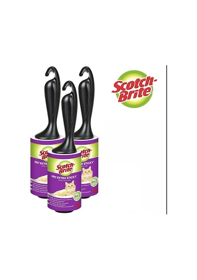Scotch Brite Ekstra Yapışkanlı Tüy Toplayıcı 48 Yaprak X 3 Adet Beyaz