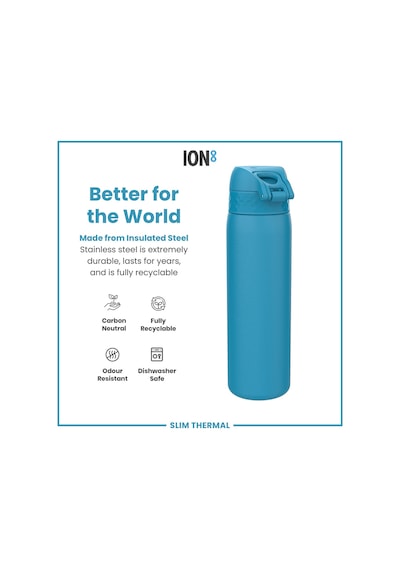 Ion8 - İnce Su Termosu - Mavi - 500 Ml - Sızdırmaz