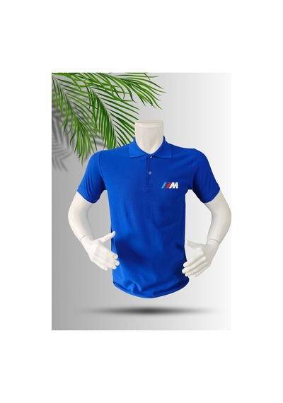 Dafri Spor Araba Severlerin Vazgeçilmezi Pamuklu Polo Yaka T-shirt Mavi