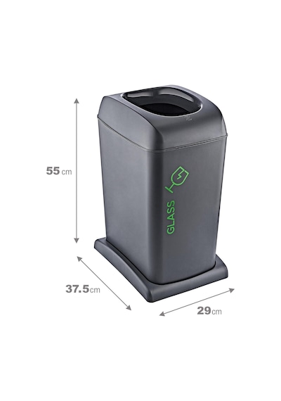 Smartware Soft Tekerlekli Cam Geri Dönüşüm Kutusu 40 Lt - Antrasit, Çok Amaçlı Geri Dönüşüm Kutusu Genel