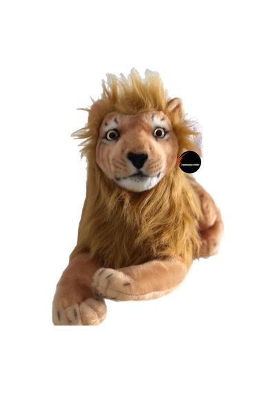 Peluş Aslan Oyuncak Gerçek Bakış Hediyelik Uyku Arkadaşı 55 Cm Kahverengi