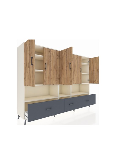 Hyperion Dolap 12 Raflı 3 Çekmeceli 5 Kapaklı 220x44x163 Aytaşı-ç Aytaşı-çam/antrasit Hyperion Dolap 12 Raflı 3 Çekmeceli 5 Kapaklı 220x44x163 Aytaşı-ç Aytaşı-çam/antrasit