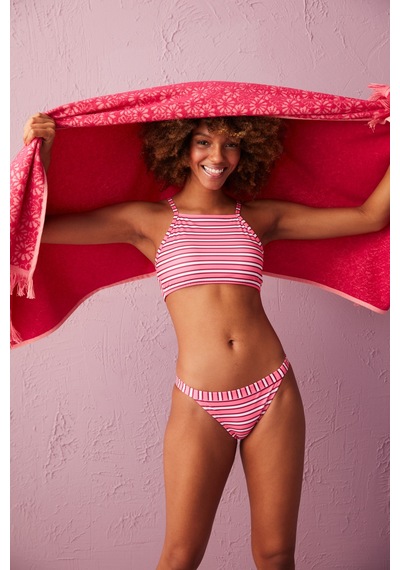 Penti Pembe Bloom Çizgili Bikini Altı
