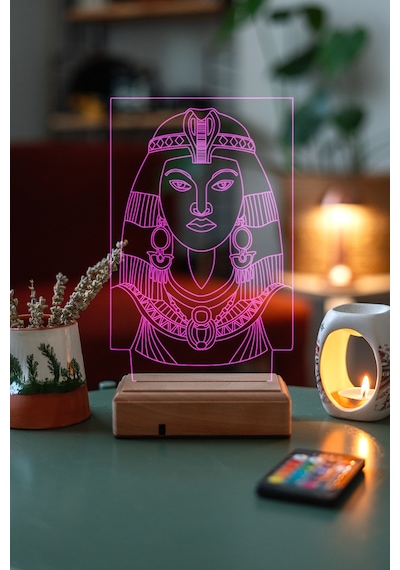 Özel Tasarım Mısırlı Kadın 3D Led Lamba