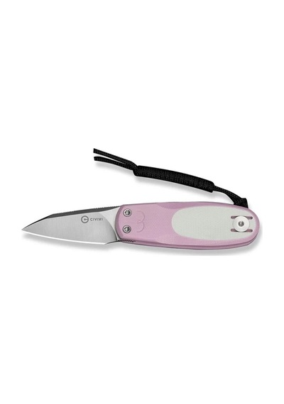 Civivi Purr Powder Pink & White G10 Handle Satin Finished Nitro-v Blade Kamp Çakı Pembe