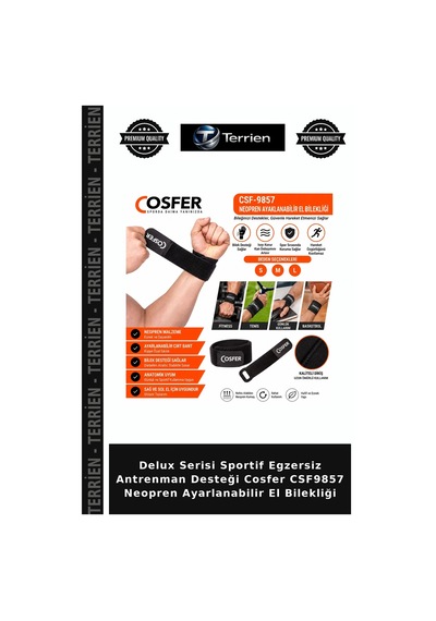 Delux Serisi Sportif Egzersiz Antrenman Desteği Cosfer Csf9857 Neopren Ayarlanabilir El Bilekliği Çok Renkli