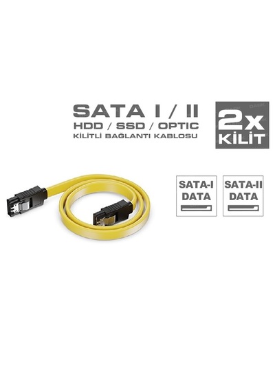 Navidata 50cm Kilitli Serial Ata Sata Data Kablo Klipsli 1 Adet 0,5 M