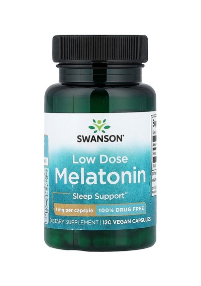Swanson Vitamins, Melatonin, Low Dose, 1 Mg, 120 Vegan Capsules