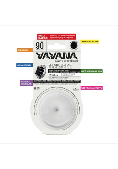 Vavana Spin Araba Klima Kokusu - Profesyonel Otomobil Kokusu Bpa & Sıvı İçermez 90 Gün Belirtilmemiş 27587903