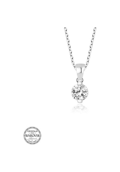 Swarovski Taşlı Gümüş Tektaş Kadın Kolye (523077439)