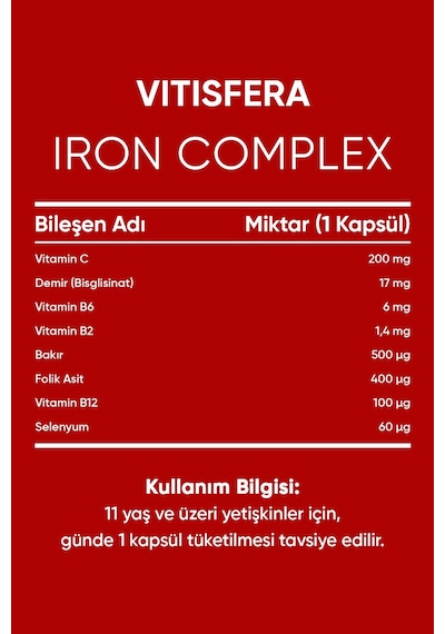 Vitisfera Iron Complex 30 Kapsül