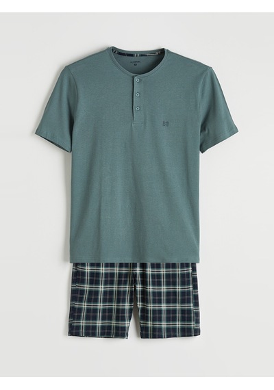 Lc Waikiki Lc Waıkıkı Yeşil Standart Kalıp Erkek Şortlu Pijama Takımı