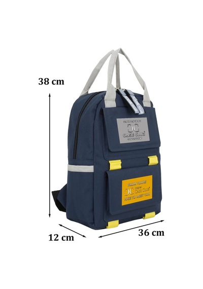 Case Club Okul Çantası Unisex Su Geçirmez Kumaş Yandan Cepli Lacivert