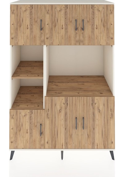 Kronos Dolap 9 Raflı 6 Kapaklı 132x59x195 Aytaşı-çam/çam Aytaşı