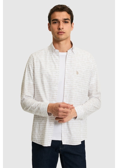 U.s. Polo Assn. Erkek Bej Gömlek Desenli 50324655-vr011