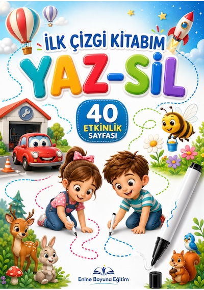 İlk Çizgi Kitabım Yaz-sil 40 Etkinlik Sayfası Aktivite Ve Etkinlikler