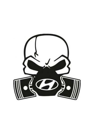 Hyundai Piston Kuru Kafa Araba Sticker Yapıştırma