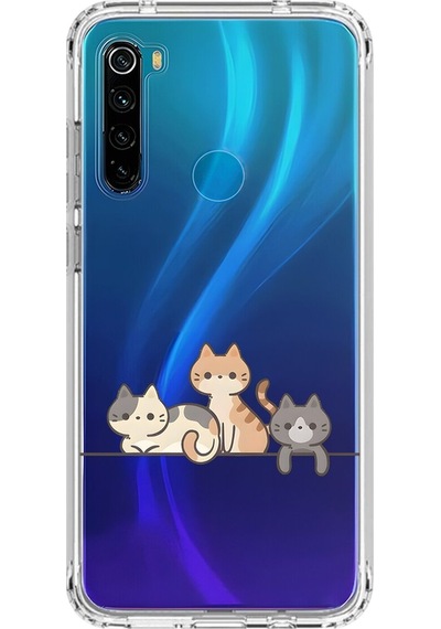 Xiaomi Redmi Note 8 Uyumlu Şeffaf Kılıf Kedişler 4 Tasarımlı