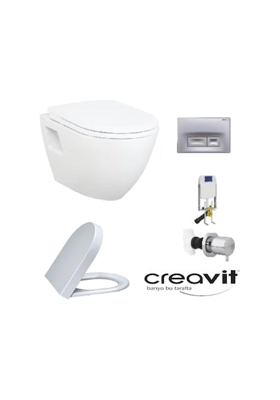 Creavit Gr5001-Tp325 Gömme Rezervuar Seti 5Li Metal Menteşe Hisar
