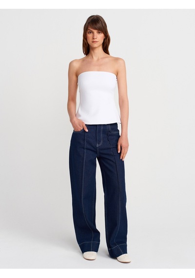 Dilvin 31860 Straplez Top-beyaz Beyaz