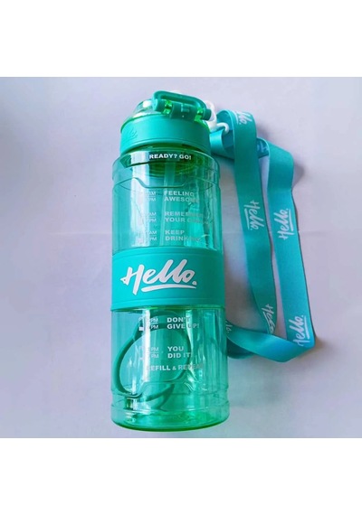 Hello Pipetli Suluk 800 Ml Renkli Askılı Su Şişesi Çocuk Ve Yetişkin Okul Seyahat İçin Gıda Sınıfı Plastik Sızdırmaz Matara Mor Yeşil