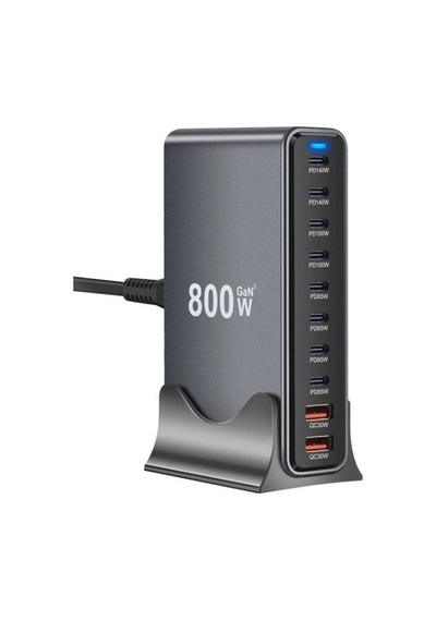 Gan Pro Ymx-800w Gan 10 Portlu Usb Pd Qc Şarj İstasyonu
