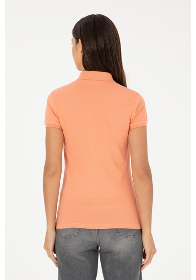 U.S. Polo Assn. Kadın Somon Polo Yaka Tişört 50282885-VR047 U.S. Polo Assn. Kadın Somon Polo Yaka Tişört 50282885-VR047