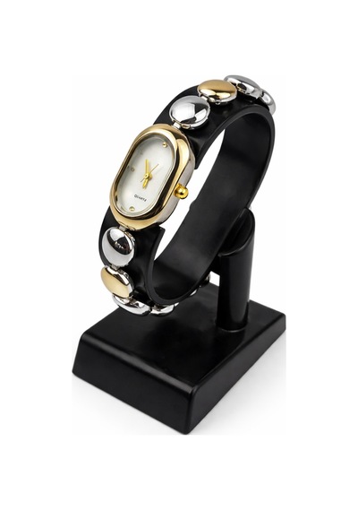 Culvex Gold Beyaz Bileklik Kordon Metal Detaylı Kadın Vintage Retro Saat Turkuaz