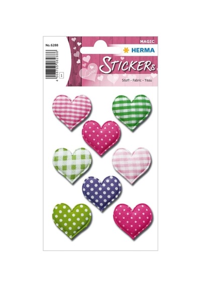 Magic - Kumaş Kalpler - Etiket Çok Renkli