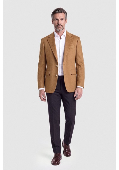 Bisse Camel Süet Dokulu Düğmeli Blazer Ceket Pck26k26203 D20