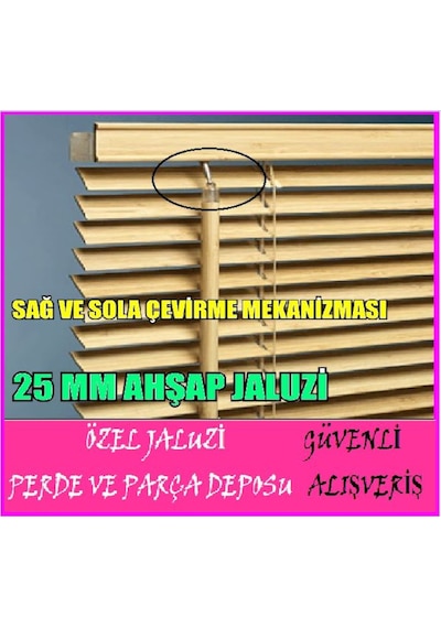 Ahşab Jaluzi Perde Mekanizması-Ahşap Jaluzi Sağ Ve Sola Çevirme M