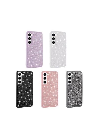 Zore Galaxy S23 Uyumlu Parlak Taşlı Tasarım Pırlanta Ogaa Kılıf-siyah
