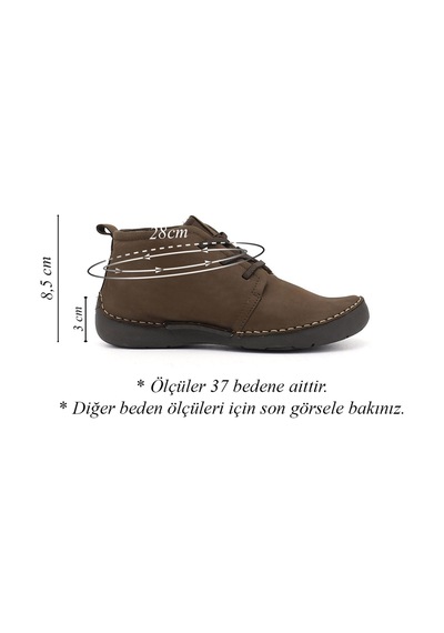 Gönderir Gönderi R Kadın Koyu Vizon Nubuk Bağcıklı Hakiki Deri Comfort Bot Dkzb02842661
