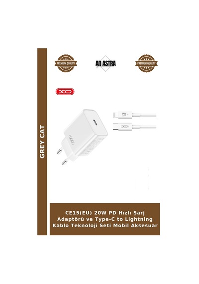 Ce15 Eu 20w Pd Hızlı Şarj Adaptörü Ve Type-c To Lightning Kablo Teknoloji Seti Mobil Aksesuar