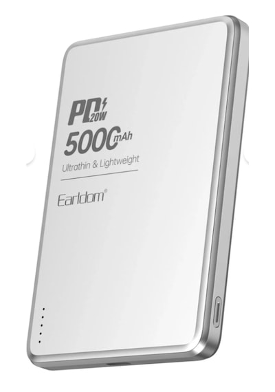Earldom Pd53 5.000 Mah 15w Kablosuz Şarj Ve 20w Type-c Çıkışlı Pd Hızlı Şarj Powerbank - Gümüş 1