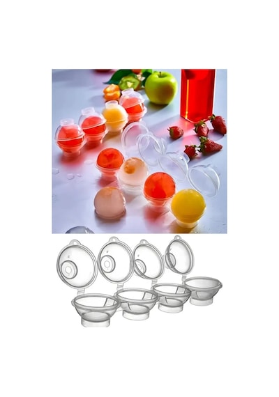 Mucit Home Küre Buz Top Kalıbı Küre Buz Topu Kalıbı 2 Adet Yuvarlak Içecek Buz Topu Dondurucu Şeffaf