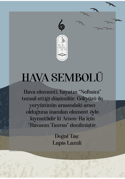 Hava Elementi 68 Cm Gümüş Lapis Taşlı Erkek Kolye