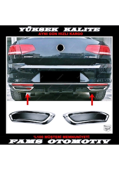 Vw Passat B8 Krom Egzos Çıkış Görünümü Difüzör 2014-2019 P.Çe...