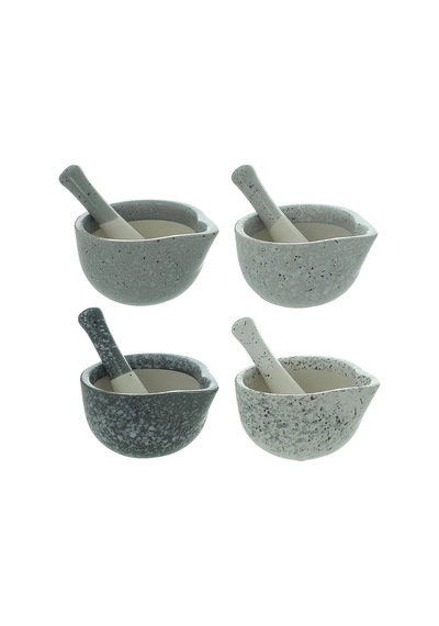 Havaneli Ve Harç Seti Stoneware Otlar Baharatlar Biber Salçası Sarımsak Öğütücü Kırıcı