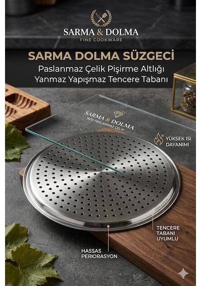 Transformacion 2'li Sarma Dolma Süzgeci, Paslanmaz Çelik Pişirme Altlığı, Yanmaz Yapışmaz Tencere Tabanı 719157 Diğer