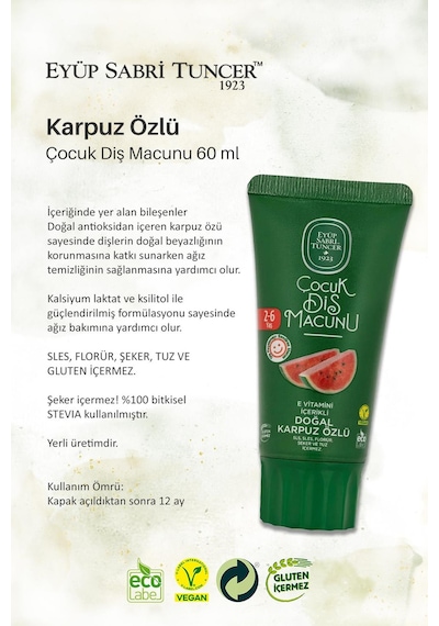 Eyüp Sabri Tuncer 4'lü Set Çocuk Diş Macunları 60 Ml, Rosie Hediye