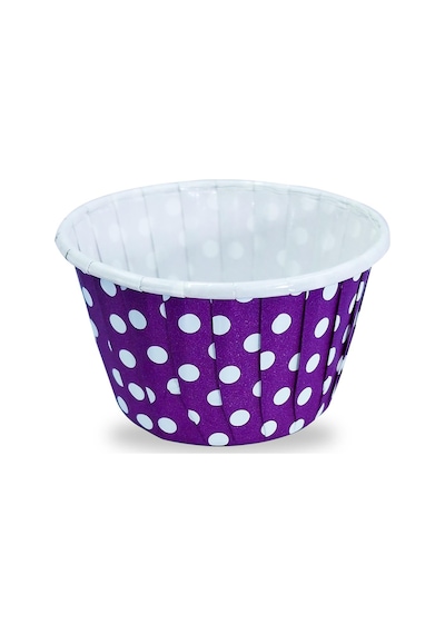 Kafem Mor Puantiyeli Muffin Kek Kapsülü 50li X 5 Paket - K03 Mor