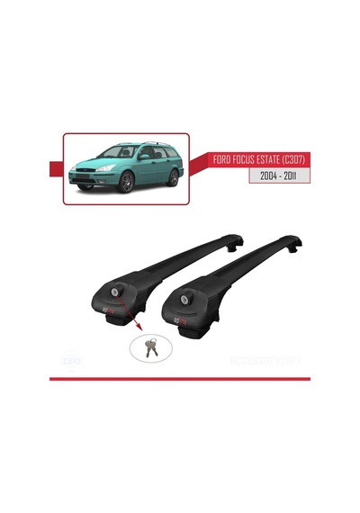 Ford Focus Estate C307 2004-2011 Arası İle Uyumlu Ace-1 Ara Atkı Tavan Barı Siyah