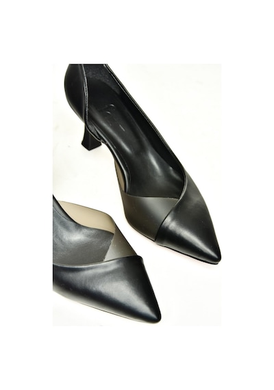 Fox Shoes U676035309 Siyah Kalın Topuklu Kadın Ayakkabı Siyah