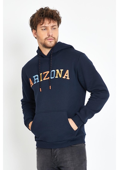 Polostate Erkek Arizona Nakışlı Kapüşonlu 3 İplik Sweatshirt Lacivert